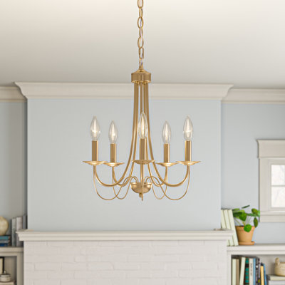 Beesley 5-Light Gold Candlestick Dimmabe Candle Chandelier