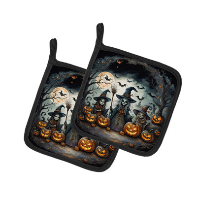Witches Spooky Halloween Pair of Pot Holders