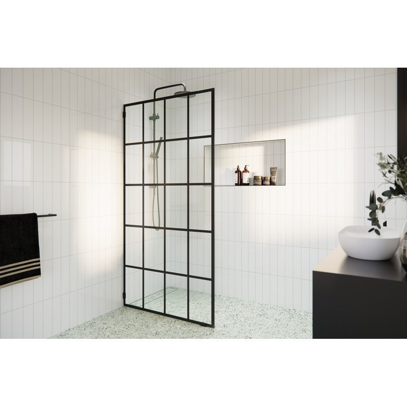 Esprit 38 in. x 78 in. French Monture Single Fixed Shower Panel