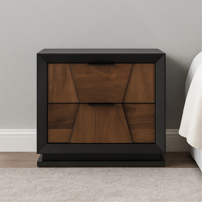 Houston Traditional Style 2-Drawer Nightstand Made With Wood In Walnut