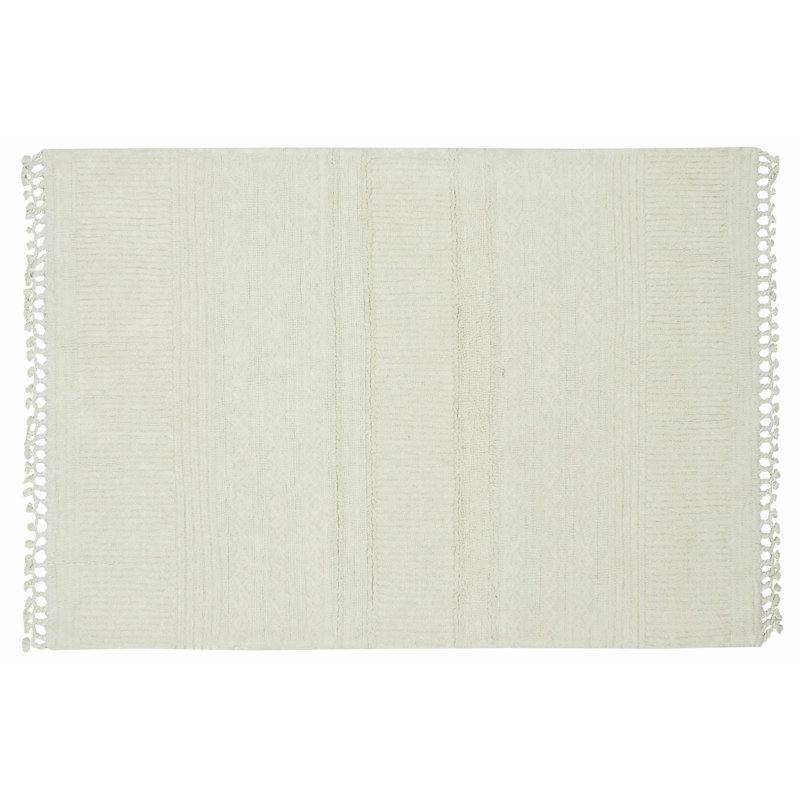 Woolable Kids Hand Tufted Wool Area Rug in Sheep White, Rectangle 4'7" x 6'7"