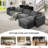 Oversized Modular Silod Wood Sectional With Ottoman-1164229683