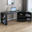 Ensemble de bureau d'écriture rectangulaire et chaise avec armoire-98525211