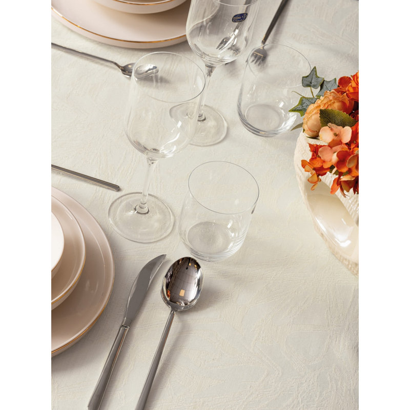 Nappe Elegant Cream, 61 x 87, 100% polyester | Lavable à la machine à 30 ° C, va au fer à basse température | Parfait pour les repas, les fêtes et les événements | Durable, résistant aux taches et facile d'entretien