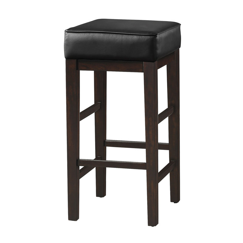 Tabouret de bar et de comptoir en bois massif Drexil, Espresso, Noir, Tabouret de bar (hauteur du siège de 30,5 po)