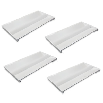 4 PK 2x4 LED Troffer Center Basket Panel,3CCT,35W/38W/45W Selectable, 0-10V Dimmable Led Troffer Light For Office,Laundry