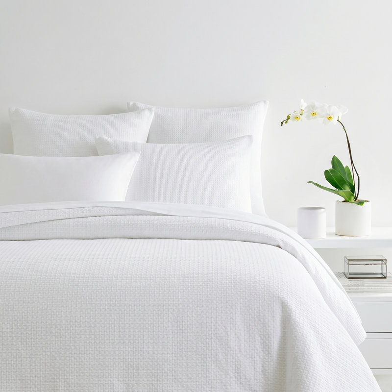 Kiawa White Waffle Duvet Cover, King Duvet Cover