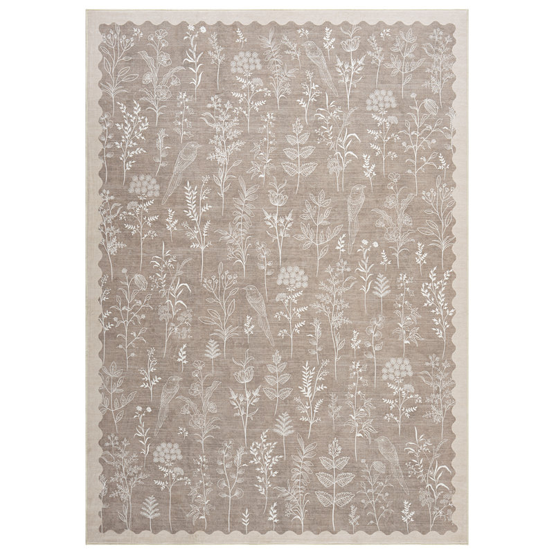 Area Rugs for Living Room Bedroom,Washable Rugs Ultra Soft Retro Floral Faux Wool Carpet, Non Slip & Non-Shedding Low Pile Vintage Print Floor Mat for Home Office Decor