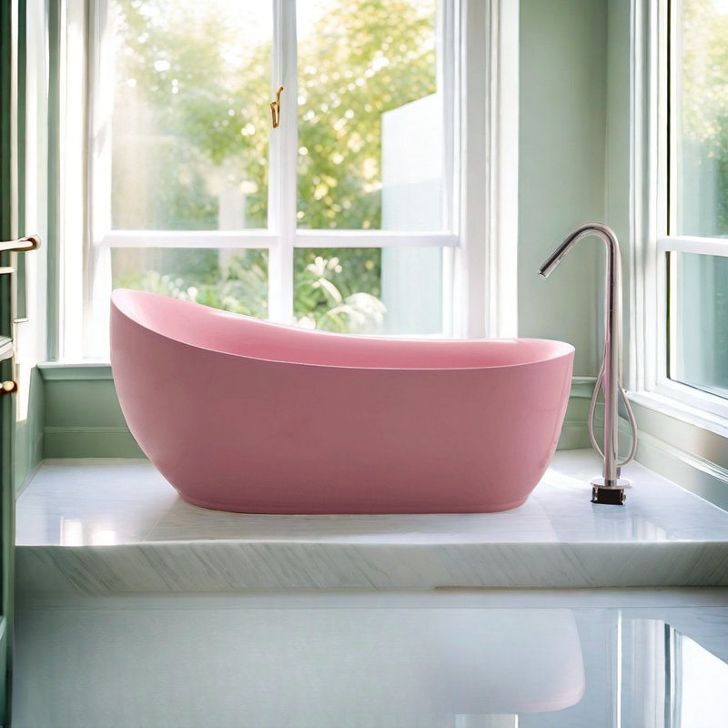 Baignoire moderne en acrylique rose simple