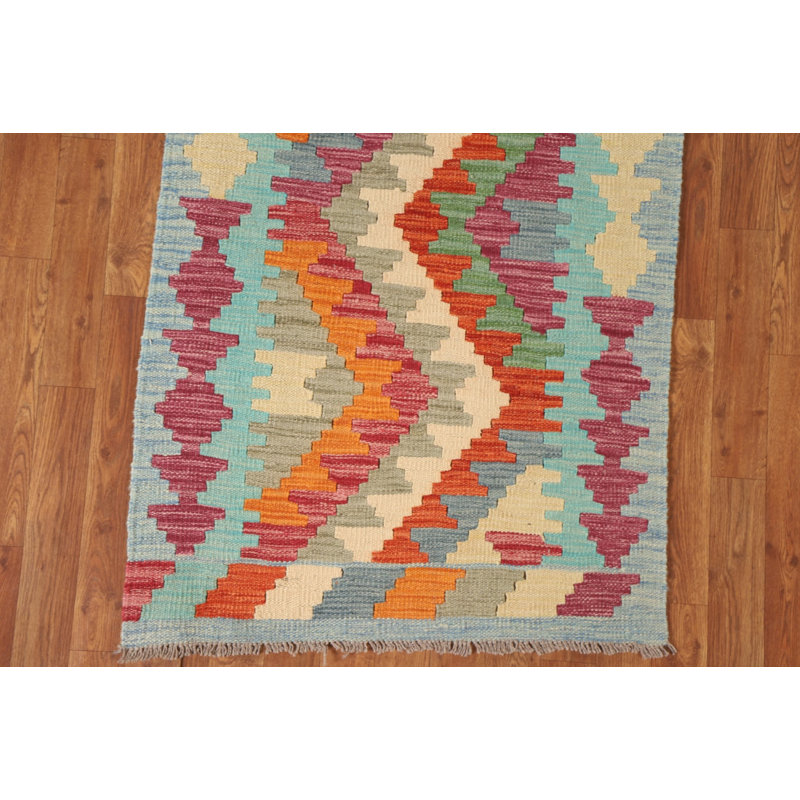 Tapis de couloir oriental coloré Kilim 3 x 10