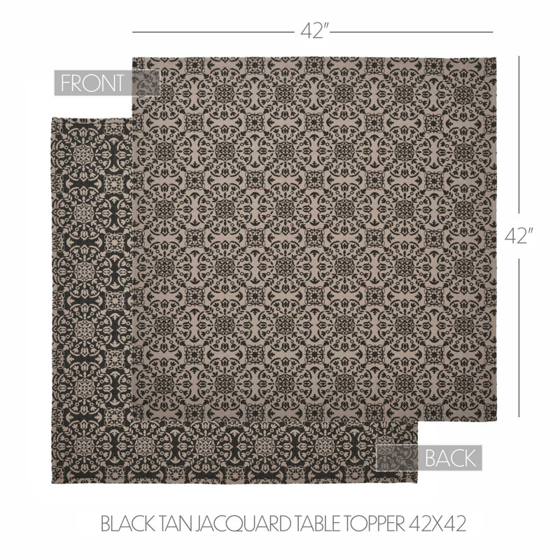 Plateau de table géométrique , 42 po carré, Brun clair et noir