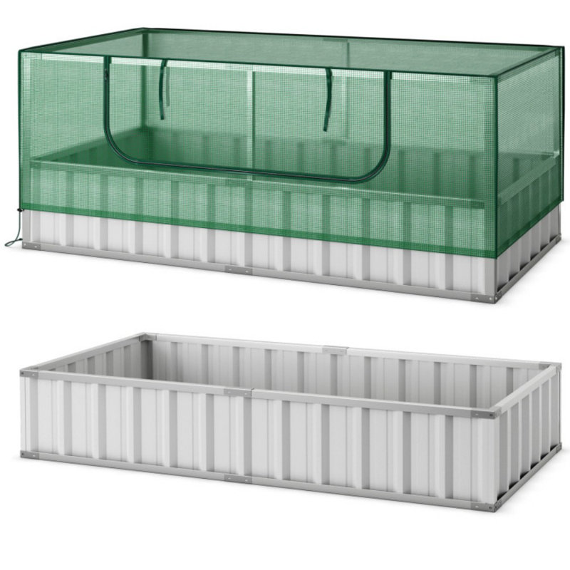 Lit de jardin surélevé galvanisé avec couvre-serre