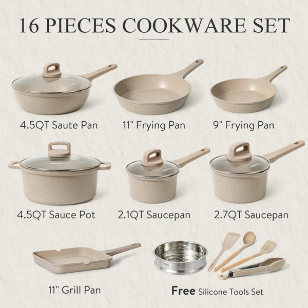 CG INTERNATIONAL TRADING 16 - Piece Aluminum Cookware Set