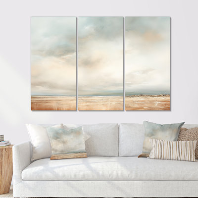 «Beige tempête pré», ensemble d'art sur toile