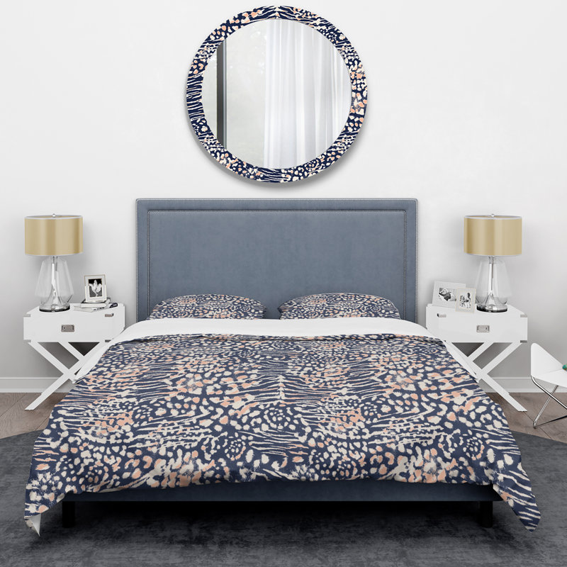 Motif léopard gris - ensemble de housse de couette animaux - microfibre de polyester