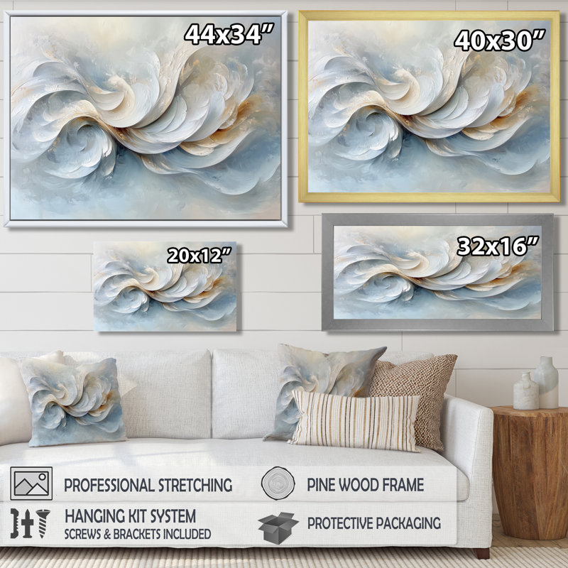 Zeringue - Abstract Wall Art, H 12 po x l 20 po, Impression encadrée flottante, Doré