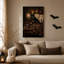 Toile noire sur fond d'apothicaire noir avec lune-982918266
