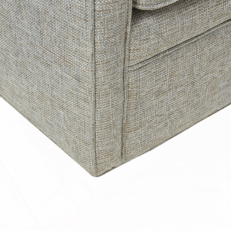 Fauteuil demi-tonneau pivotant rembourré, entièrement assemblé, Gris