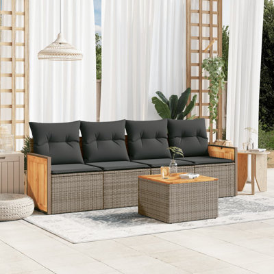 Ensemble de canapé de jardin Vidaxl Gris, gris foncé
