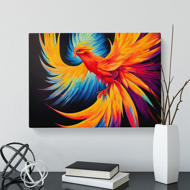 Mind Blowing Phoenix Bird - Wrapped Canvas, 50cm H x 76cm W x 3cm D