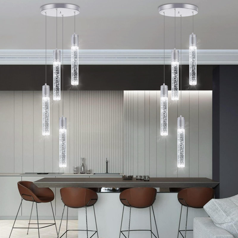 Luminaire suspendu en cristal 4 lumières DEL