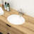 White Ceramic Oval 18"X15" Undermount Bathroom Sink With Overflow - Modern, , To Stains Stain , For Bathrooms