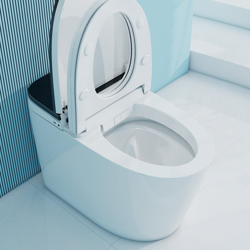 Toilette intelligente avec veilleuse et affichage à DEL T19, toilette de bidet de salle de bain avec protection en mousse, chasse d'eau automatique, siège chauffant, lavage à chaud, sécheuse, filtration