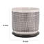 Jardinière d'intérieur en maille avec soucoupe, céramique blanche texturée 6 pouces