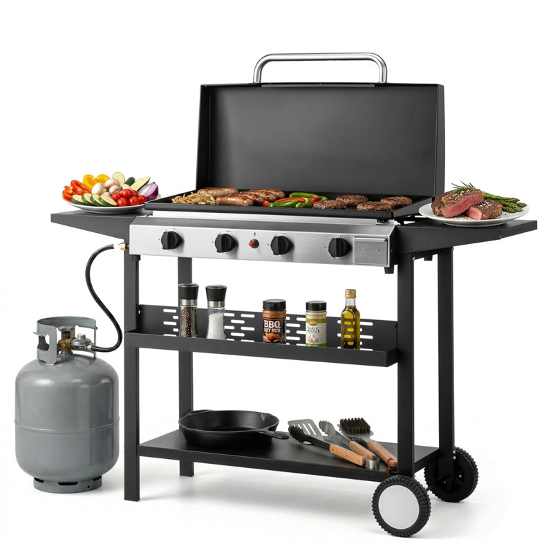 Barbecue au gaz portatif autoportant 4 brûleurs 20 000 BTU