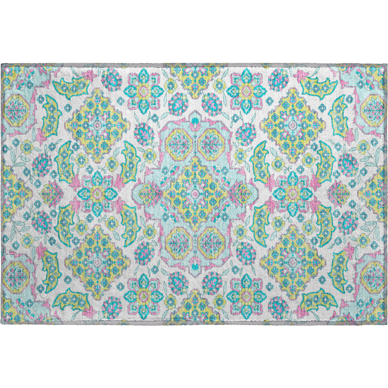 Premium Machine Washable Crestover AMF1853 Global Rug, Rectangle 1'8" x 2'6"
