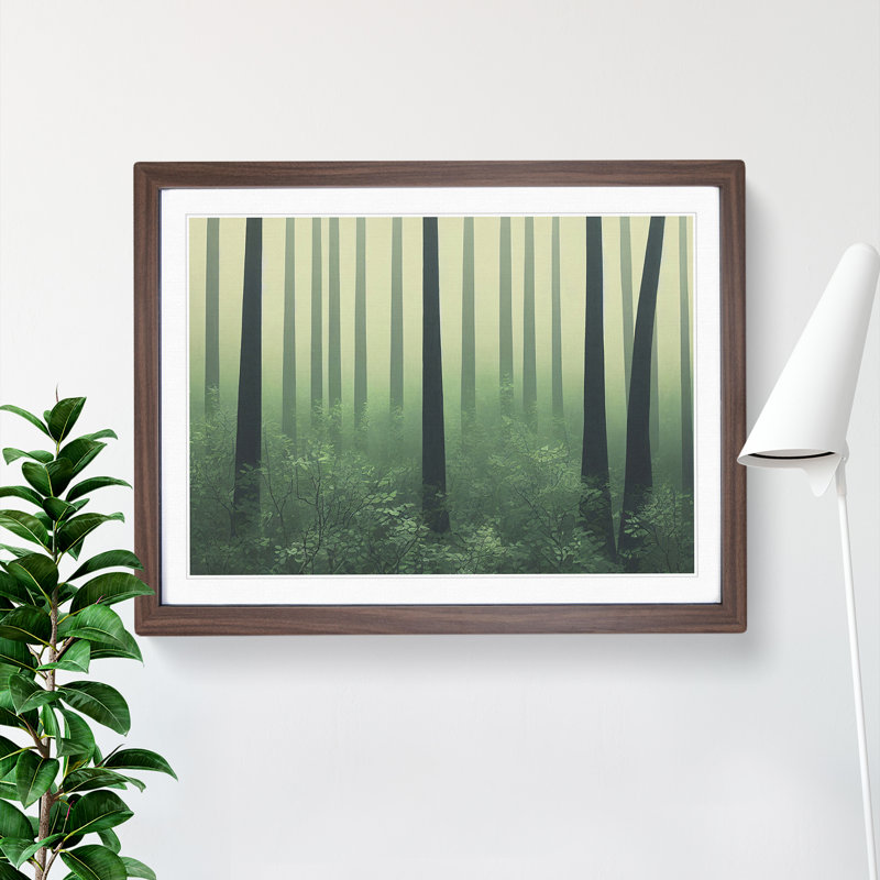 Contemporary Forest - Framed Print, 25cm H x 34cm W x 2cm D, Walnut