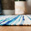 Tapis ivoire / bleu en coton tissé à la main Brogun-24618873