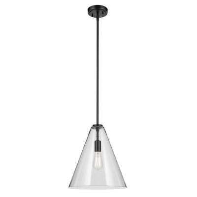 15.5" 1-Light Cone Pendant with Clear Glass