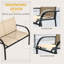 Anjuma 4 Pcs Curved Steel Outdoor Furniture Set w/Loveseat, Beige