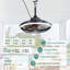 Ventilateurs de plafond extérieurs intelligents 20 po avec lumières et télécommande / commande APP, ventilateur de pavillon moderne et imperméable à brancher noir pour patio