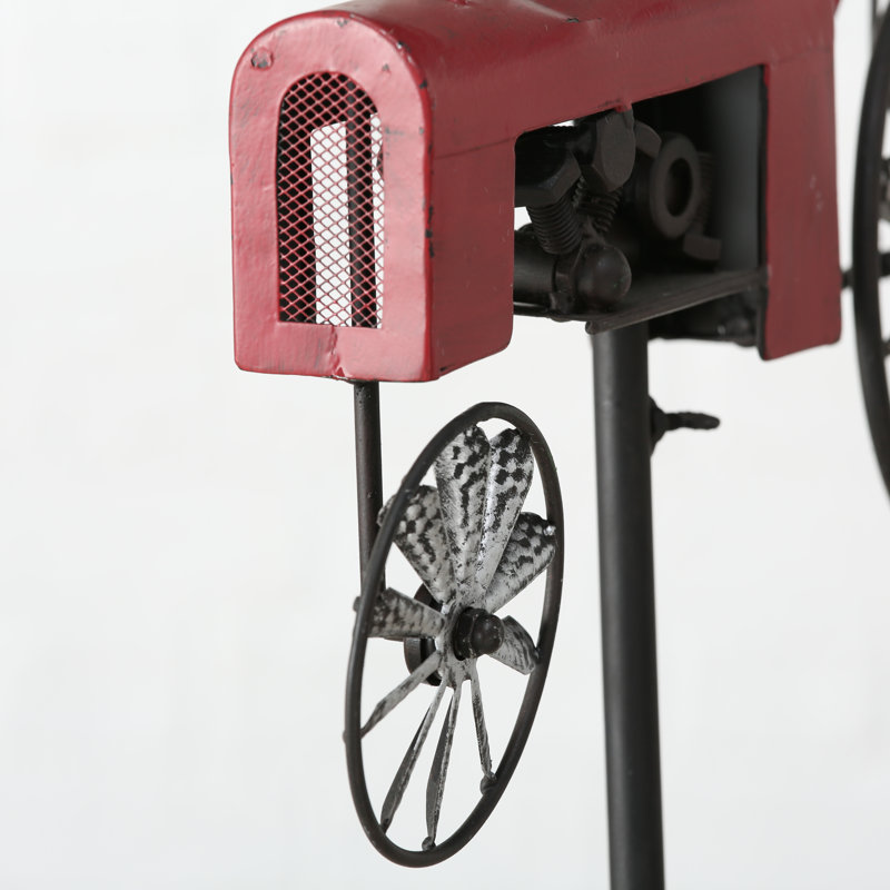 Thora Tractor Garden Stake, Red