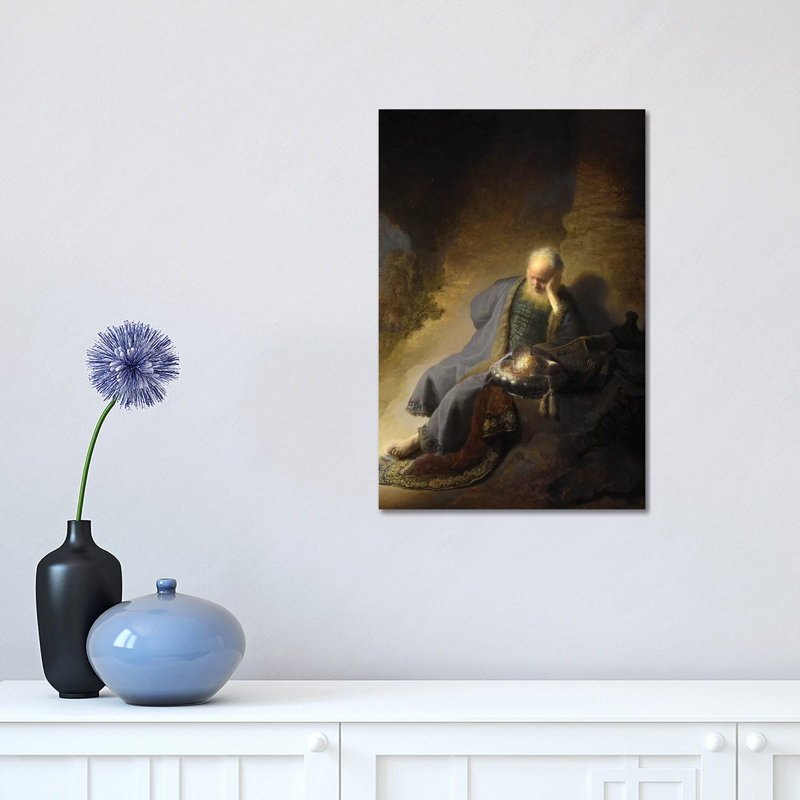 Jeremiah Lamenting Over The Destruction Of Jerusalem, 1630 by Rembrandt van Rijn - 1 Piece Wrapped Canvas Wall Art