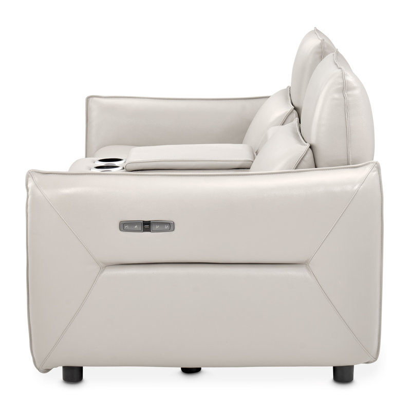 Mia Bella 78'' Recessed Arm Reclining Loveseat, Light Gray