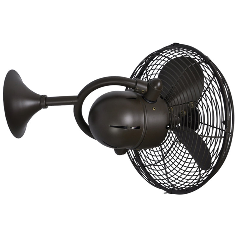 13" Oscillating Wall Mounted Fan, Textured Bronze