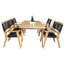 Charvi 6 - Person Wood Patio Dining Set with Rectangular Table