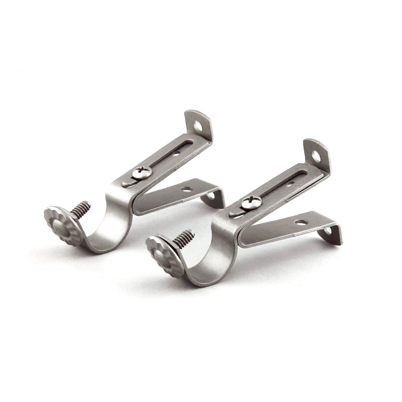 Tringle à rideaux simple Bergeson, Nickel satiné