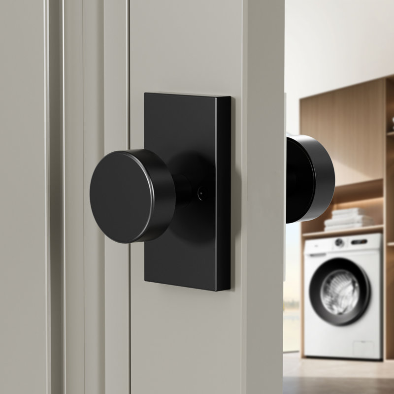 Modern Grace Series Double Dummy Door Knobs, Matte Black