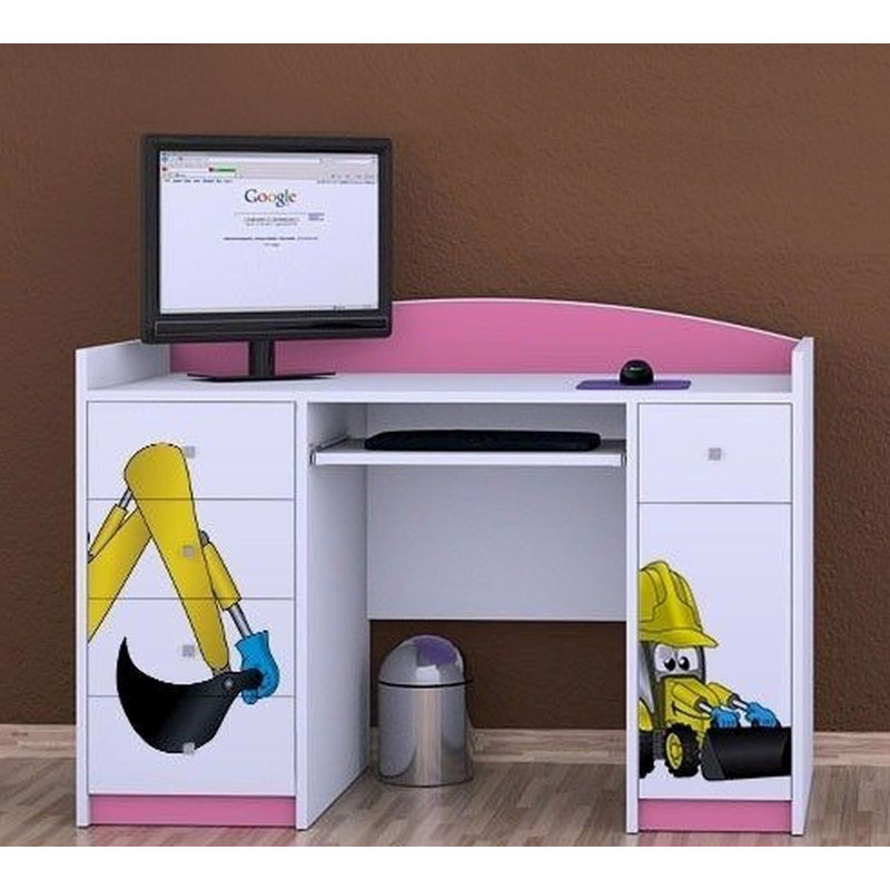 Mikhail 125cm Computer Desk, Pink