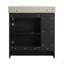 Meuble-lavabo autoportant de 30 po avec lavabo en céramique blanche et porte à fermeture en douceur, chêne foncé, contreplaqué, emballage KD-131993107