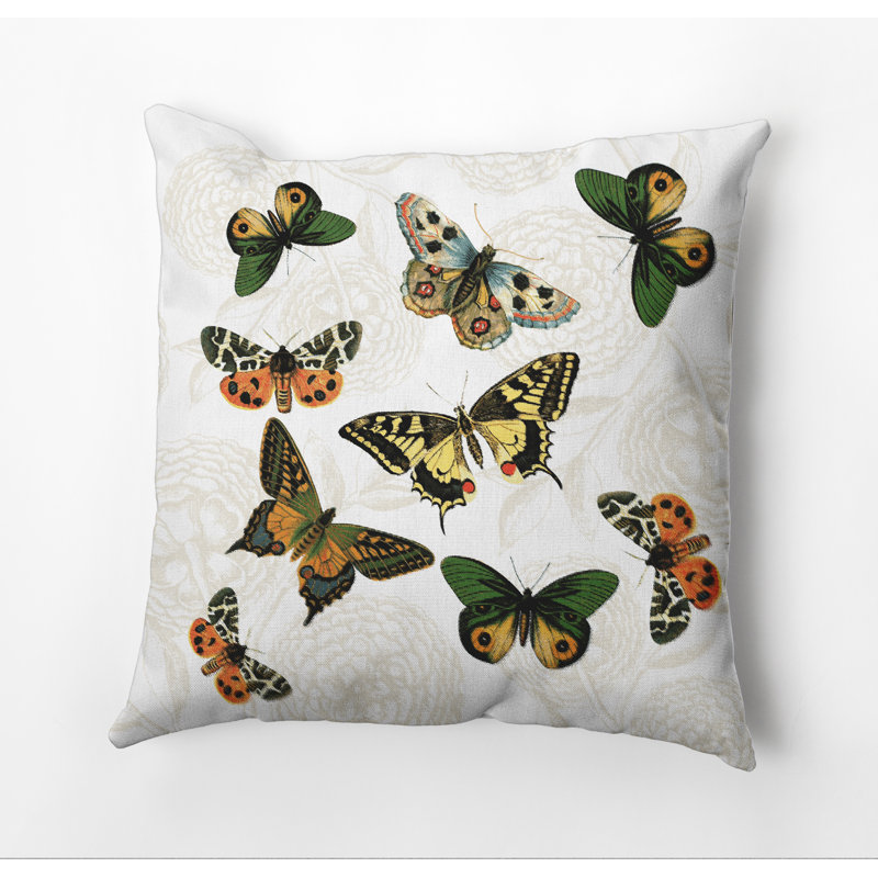Housse et insert de coussin d'extérieur carré Botanical Blooms, Blanc, 16 po x 16 po