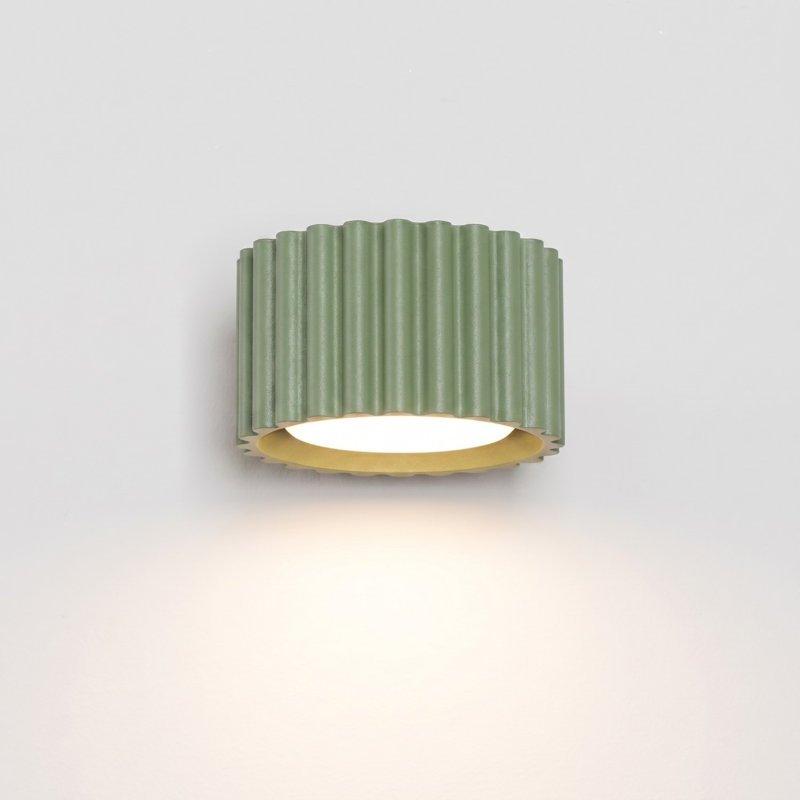Aura Aluminium Flush Mounted Sconce, 10x12x6 cm, Sage, 1 Light