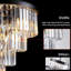 Lustre en cristal noir moderne, éclairage de plafond luxueux - idéal pour le vestibule / couloir / vestibule / salle à manger, chaîne réglable, décoration intérieure élégante (ampoules exclues)