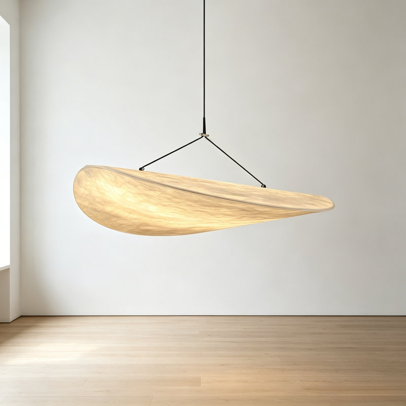 Modern Wabi-sabi Silk Chandelier , 78.7" H x 5.5" W x 27.6" D