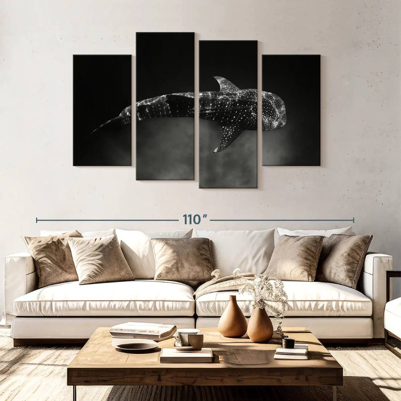Brampt Monochrome Whale Shark, 54" H x 84" W