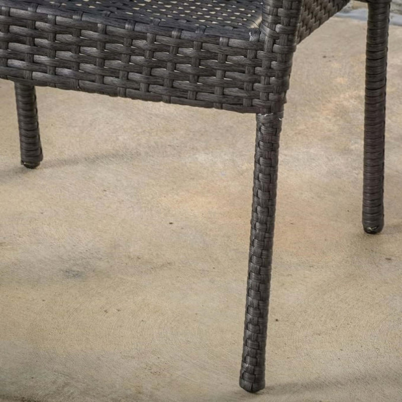4-Pack Stackable PE Wicker Dining Chairs with Contemporary Design